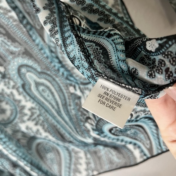 Nicola Sheer Retro Paisley Western Polyester Women's Top Blouse Size XL - Picture 4 of 6